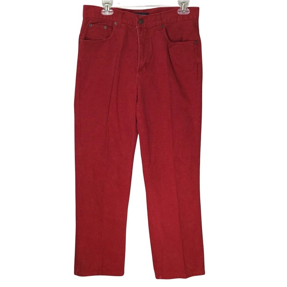 Bill Blass Jeans Womens Perfect Fit Red Denim Pants Size 8 Stretch High Rise